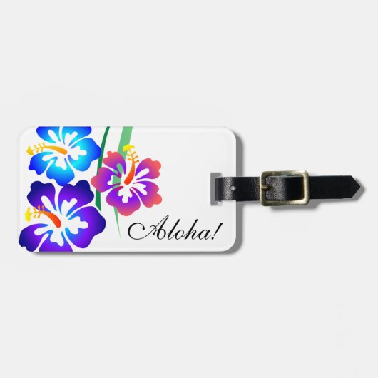 ハワイアンハイビスカスフラワーズアロハ ラゲッジタグ (正面横)