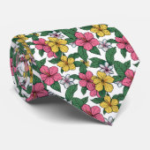 ハワイアンハイビスカスフラワーズグパーソナライズされたロームメンズ ネクタイ (ロール)