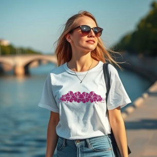ハワイアンハイビスカスフラワーズワインカラー Tシャツ