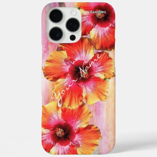 ハワイアンハイビスカスフラワーセルフォンケースHAMbyWG Case-Mate iPhoneケース (裏面)