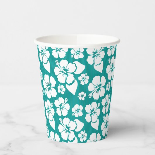 ハワイアンハイビスカスフラワーパターン 紙コップ (左)