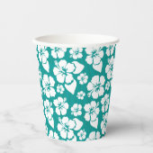 ハワイアンハイビスカスフラワーパターン 紙コップ (正面)