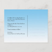 ハワイアンハイビスカスフラワーパープル日付を保存 案内ポストカード (裏面)