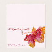 ハワイアンハイビスカスフラワー折り畳み名刺 名刺 (外部フラット)