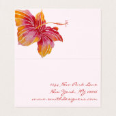 ハワイアンハイビスカスフラワー折り畳み名刺 名刺 (内部フラット)