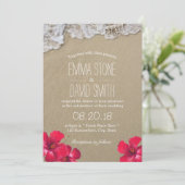 ハワイアンハイビスカスフローラ熱帯ビーチ結婚式 招待状 (スタンド正面)