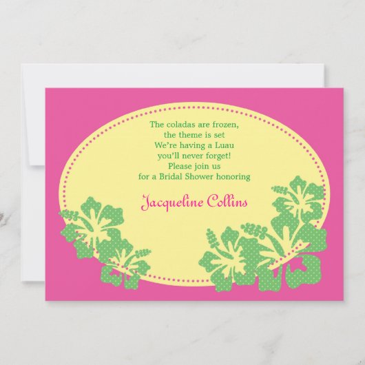 ハワイアンハイビスカスブライダルシャワー招待 招待状 (正面)