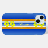 ハワイアンハイビスカスブルーサーフボード Case-Mate iPhoneケース (裏面 (横))