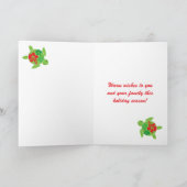 ハワイアンハイビスカスホヌ折り畳みクリスマスカード シーズンカード (内部)