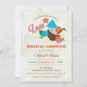 ハワイアンハイビスカスルアウ（ハワイ式宴会）ブライダルシャワー招待 招待状 (正面)