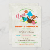 ハワイアンハイビスカスルアウ(ハワイ式宴会)ブライダルシャワー招待 招待状 (正面/裏面)