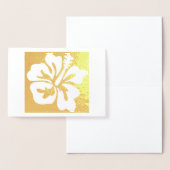 ハワイアンハイビスカス熱帯フローラフラワー開花 箔カード (ディスプレー)