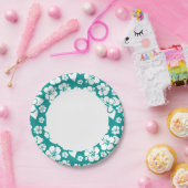 ハワイアンハイビスカス花模様 ペーパープレート (パーティー)