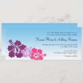 ハワイアンハイビスカス花紫結婚紫 招待状 (正面/裏面)