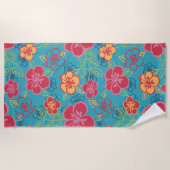 ハワイアンハイビスカス ビーチタオル (正面)