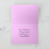 ハワイアンハッピーバースデーピンクハイビスストライプのカス カード (内部)