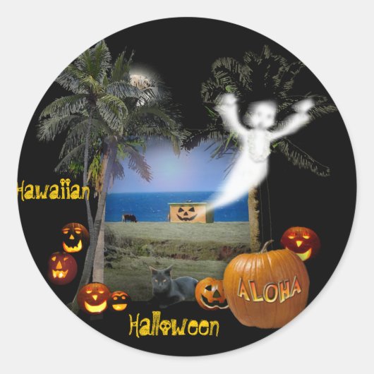 ハワイアンハロウィーン ラウンドシール (正面)
