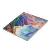 ハワイアンハンバックホエールアンドナパリオブカウアイ タイル (側面)