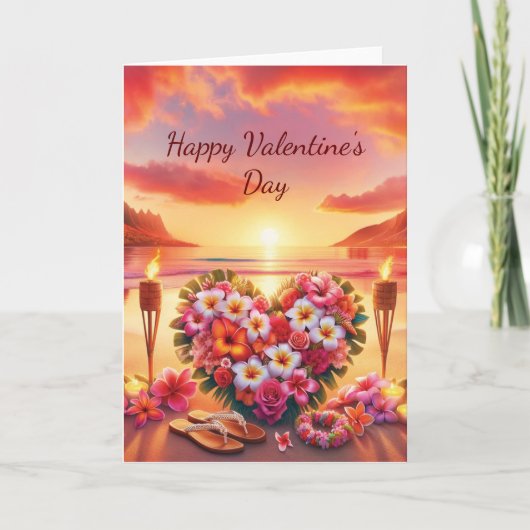 ハワイアンバレンタインデーカード サンキューカード (正面)