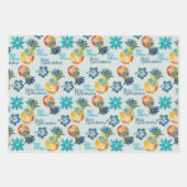 ハワイアンパイナップルとハイビスカスメレカリキマカ2 ラッピングペーパーシート (正面2)