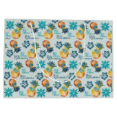 ハワイアンパイナップルとハイビスカスメレカリキマカ2 ラージペーパーバッグ (裏面)