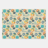 ハワイアンパイナップルとハイビスカスメレカリキマカ3 ラッピングペーパーシート (正面)