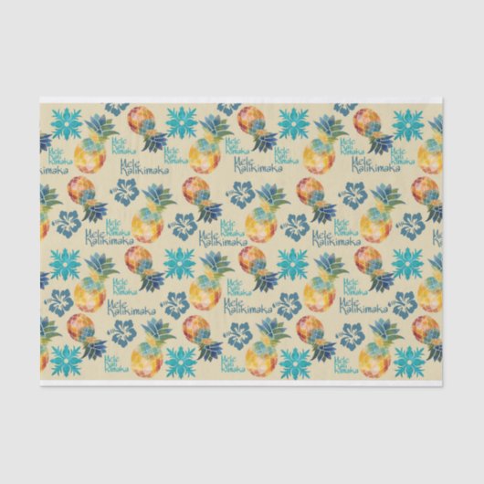 ハワイアンパイナップルとハイビスカスメレカリキマカ3 薄葉紙 (正面)