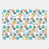 ハワイアンパイナップルアンドハイビスカスメレカリマカ ラッピングペーパーシート (正面2)