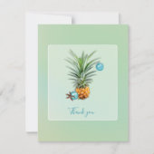 ハワイアンパイナップルクリスマスサンキューフラットノート シーズンカード (正面)