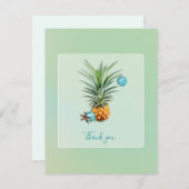 ハワイアンパイナップルクリスマスサンキューフラットノート シーズンカード (正面/裏面)
