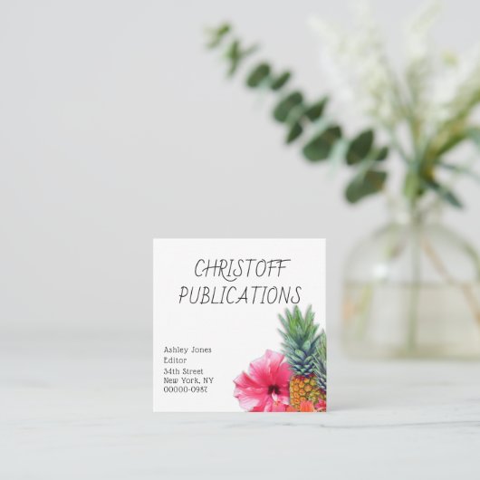 ハワイアンパイナップルフラワーズスクエア名刺 スクエア名刺 (スタンド正面)