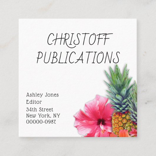 ハワイアンパイナップルフラワーズスクエア名刺 スクエア名刺 (正面)