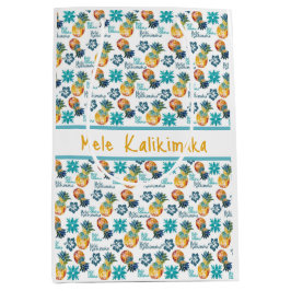 ハワイアンパイナップル及びハイビスカス中抱き枕 ミディアムペーパーバッグ