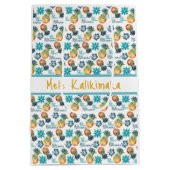 ハワイアンパイナップル及びハイビスカス中抱き枕 ミディアムペーパーバッグ (裏面)