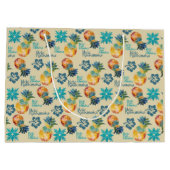 ハワイアンパイナップル及びハイビスカス3 ラージペーパーバッグ (裏面)