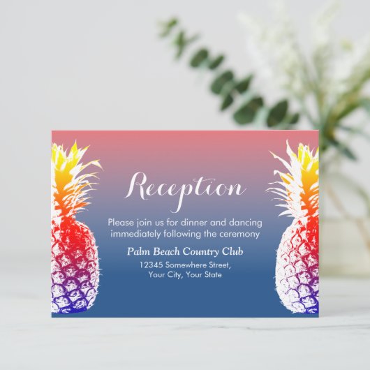 ハワイアンパイナップル結婚式の披露宴 招待状 (スタンド正面)