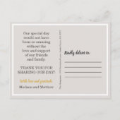 ハワイアンパイナップル ウェディング サンクス フォト トロピカル 案内ポストカード (裏面)