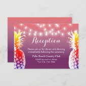 ハワイアンパイナップル ウェディング レセプション ストリング ライト 招待状 (正面/裏面)