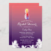 ハワイアンパイナップル&パームツリーズブライダルシャワー 招待状 (正面/裏面)