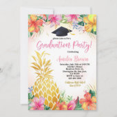 ハワイアンパインアップル卒業写真招待状トロピカルルア 招待状 (正面)