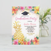 ハワイアンパインアップル卒業写真招待状トロピカルルア 招待状 (スタンド正面)
