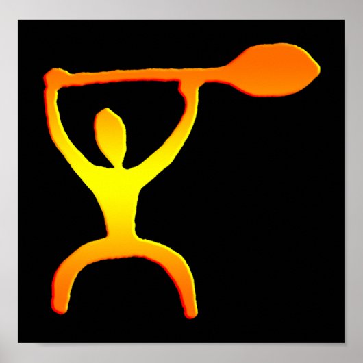 ハワイアンパドルマンペトログリフプリント ポスター (正面)