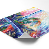 ハワイアンパラダイストロピカルシースケープパームツリーズ ポスター (角)