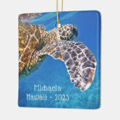 ハワイアンパーソナライズされたウミガメ セラミックオーナメント (左)