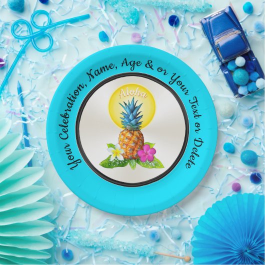 ハワイアンパーソナライズされた紙プレート，任意の大事な行事 ペーパープレート (パーティー)