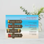 ハワイアンパーティーの招待状 招待状 (スタンド正面)