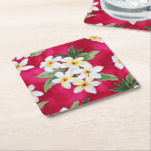 ハワイアンパーティー紙コースター スクエアペーパーコースター (アングル)