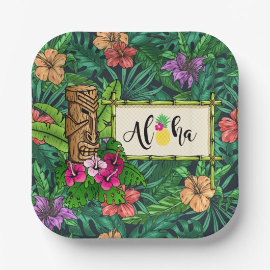 ハワイアンパーティー ペーパープレート (正面)
