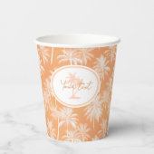 ハワイアンパームツリーシルエットパターンタカオID1093 紙コップ (裏面)