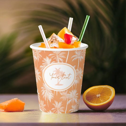 ハワイアンパームツリーシルエットパターンタカオID1093 紙コップ